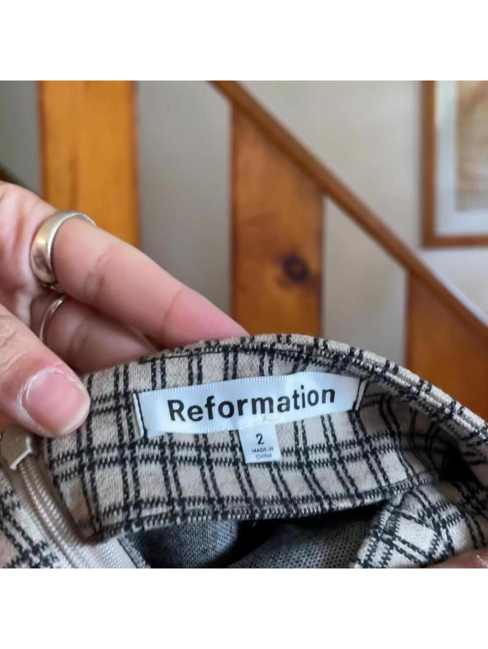 Reformation plaid checkered mini skirt Size 2 - Picture 3 of 4